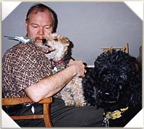 Saba with Larry & the dogs